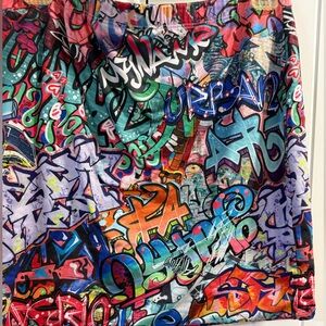 Fashion Nova Graffiti Print Mini Skirt – XL